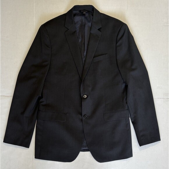 Banana Republic Marzotto Blazer Sport Coat Slim Fit Wool Mens Size 40R Off Black - Picture 1 of 10